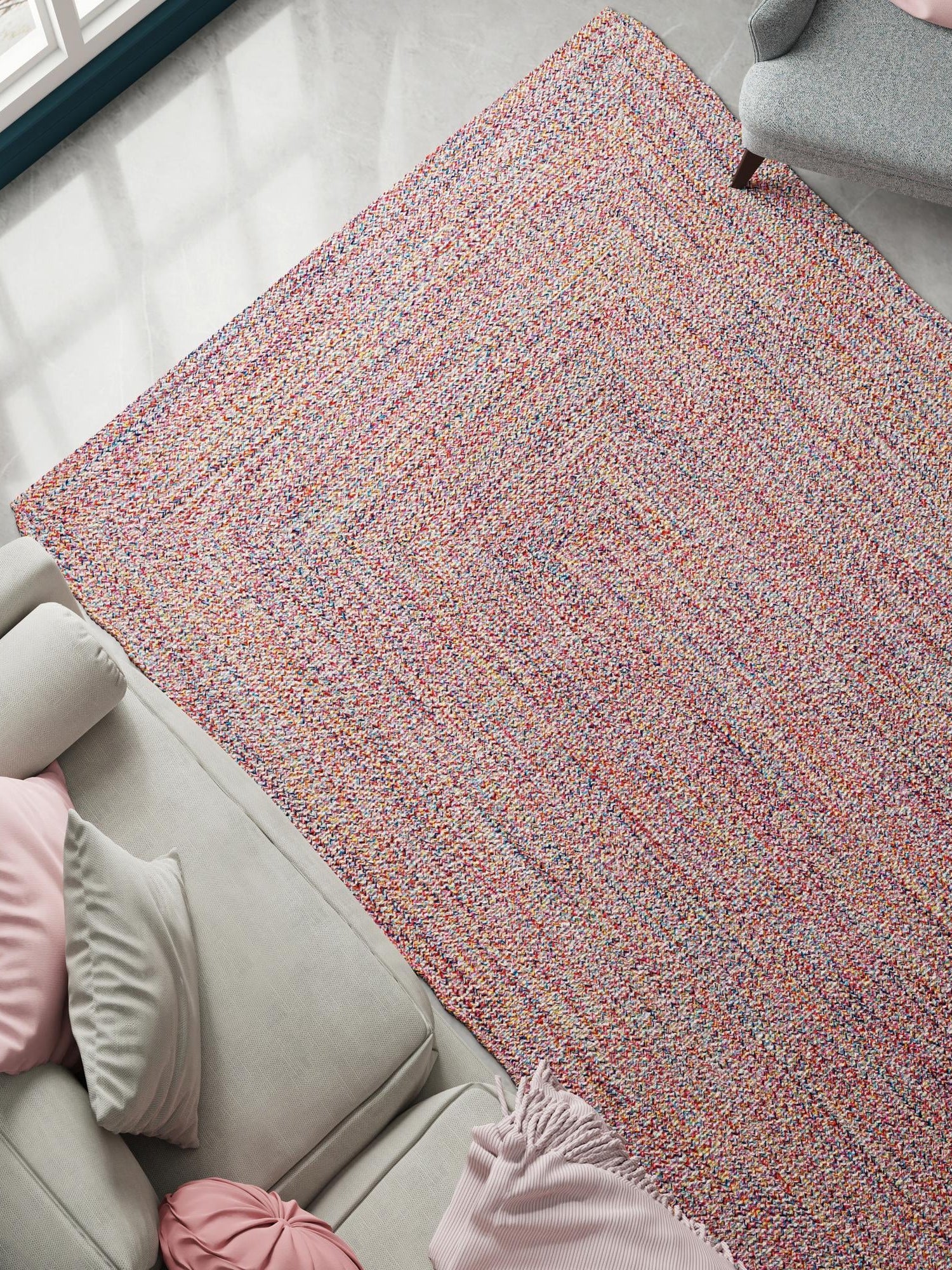 Washable Multicolor 4' 1 x 6' 1 Eco Verse Indoor Outdoor Washable Rectangle Area Rug Easy to Clean Stain Resistant & Durable Weather Resistant for Patio, Deck, Terrace, Balcony, Porch 100% PET Polyester (Recycled Plastic Bottles) for Sale at Rug Engine