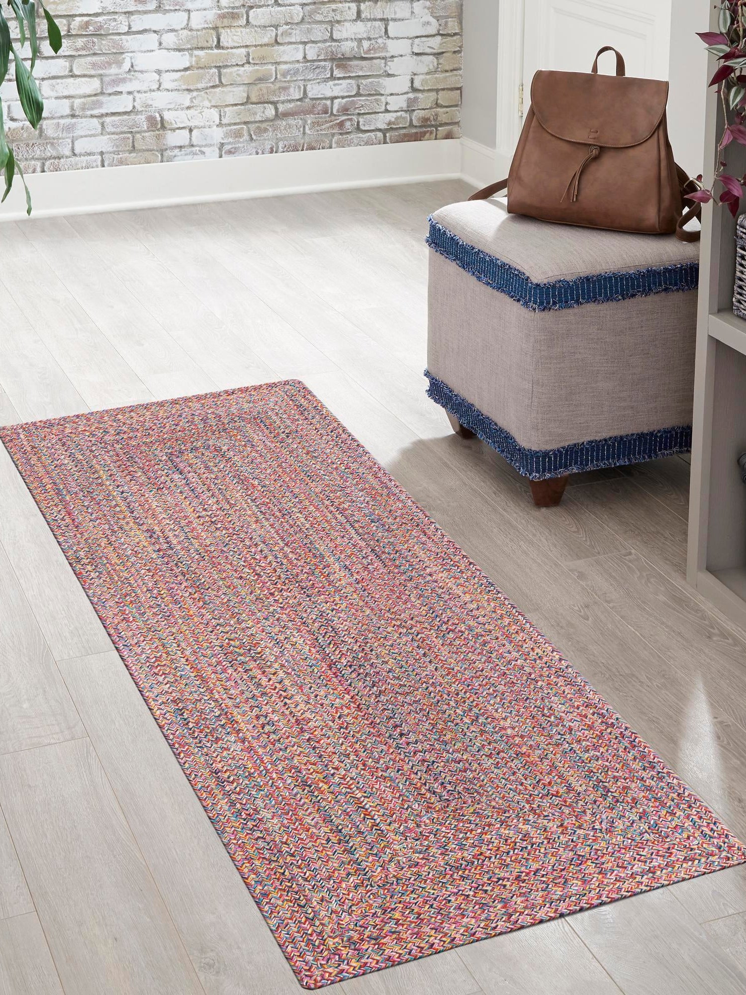 Washable Multicolor 2' x 6' 1 Eco Verse Indoor Outdoor Washable Runner Area Rug Easy to Clean Stain Resistant & Durable Weather Resistant for Patio, Deck, Terrace, Balcony, Porch 100% PET Polyester (Recycled Plastic Bottles) for Sale at Rug Engine