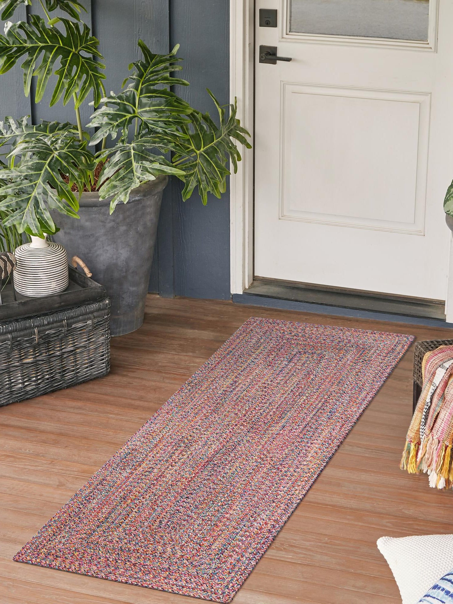Washable Multicolor 2' 7 x 10' Eco Verse Indoor Outdoor Washable Runner Area Rug Easy to Clean Stain Resistant & Durable Weather Resistant for Patio, Deck, Terrace, Balcony, Porch 100% PET Polyester (Recycled Plastic Bottles) for Sale at Rug Engine