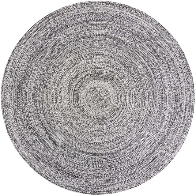 Washable Black and White 10' x 10' Eco Verse Indoor Outdoor Washable Round Area Rug Easy to Clean Stain Resistant & Durable Weather Resistant for Patio, Deck, Terrace, Balcony, Porch 100% PET Polyester (Recycled Plastic Bottles) for Sale at Rug Engine