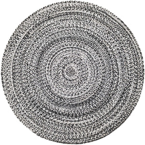 Washable Black and White 3' 3 x 3' 3 Eco Verse Indoor Outdoor Washable Round Area Rug Easy to Clean Stain Resistant & Durable Weather Resistant for Patio, Deck, Terrace, Balcony, Porch 100% PET Polyester (Recycled Plastic Bottles) for Sale at Rug Engine