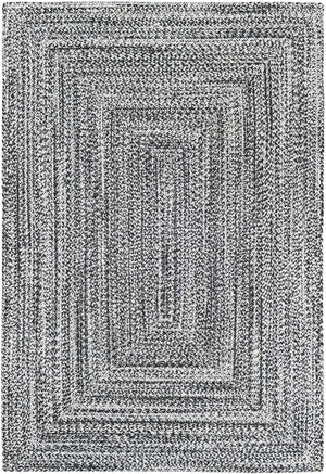 Washable Black and White 4' 1 x 6' 1 Eco Verse Indoor Outdoor Washable Rectangle Area Rug Easy to Clean Stain Resistant & Durable Weather Resistant for Patio, Deck, Terrace, Balcony, Porch 100% PET Polyester (Recycled Plastic Bottles) for Sale at Rug Engine