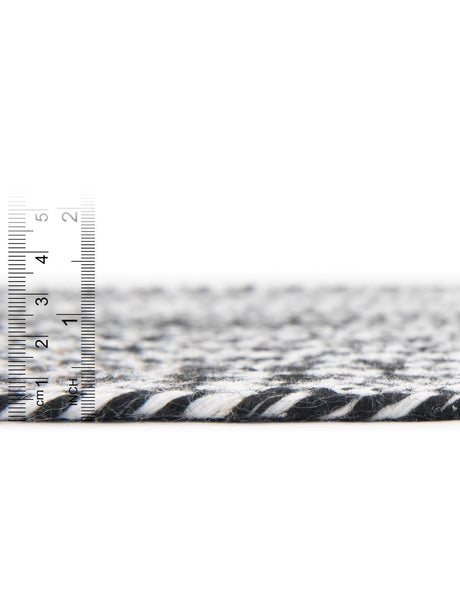 Washable Black and White 5' 3 x 5' 3 Eco Verse Indoor Outdoor Washable Round Area Rug Easy to Clean Stain Resistant & Durable Weather Resistant for Patio, Deck, Terrace, Balcony, Porch 100% PET Polyester (Recycled Plastic Bottles) for Sale at Rug Engine