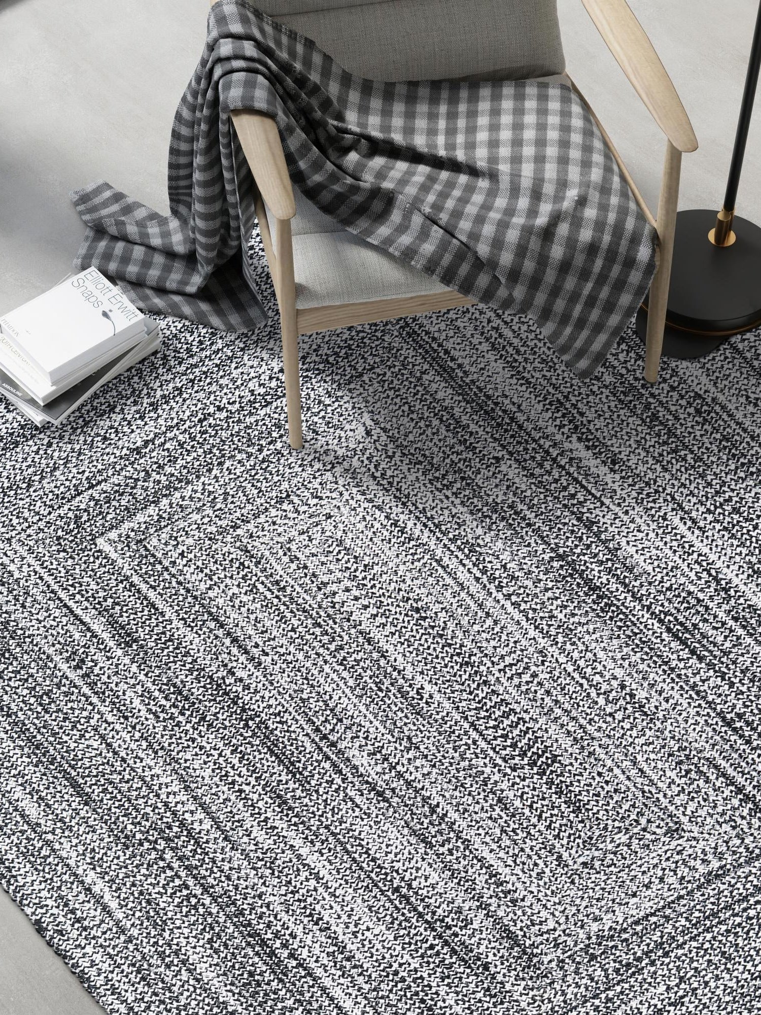 Washable Black and White 9' x 12' Eco Verse Indoor Outdoor Washable Rectangle Area Rug Easy to Clean Stain Resistant & Durable Weather Resistant for Patio, Deck, Terrace, Balcony, Porch 100% PET Polyester (Recycled Plastic Bottles) for Sale at Rug Engine