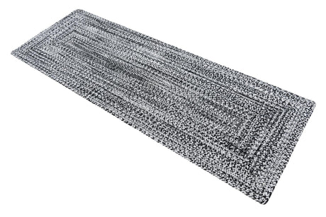 Washable Black and White 2' x 6' 1 Eco Verse Indoor Outdoor Washable Runner Area Rug Easy to Clean Stain Resistant & Durable Weather Resistant for Patio, Deck, Terrace, Balcony, Porch 100% PET Polyester (Recycled Plastic Bottles) for Sale at Rug Engine