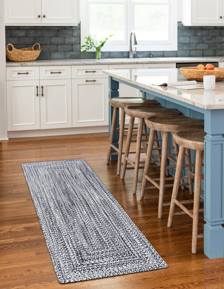 Washable Black and White 2' x 4' 1 Eco Verse Indoor Outdoor Washable Runner Area Rug Easy to Clean Stain Resistant & Durable Weather Resistant for Patio, Deck, Terrace, Balcony, Porch 100% PET Polyester (Recycled Plastic Bottles) for Sale at Rug Engine