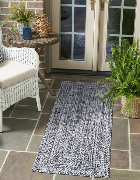 Washable Black and White 2' x 4' 1 Eco Verse Indoor Outdoor Washable Runner Area Rug Easy to Clean Stain Resistant & Durable Weather Resistant for Patio, Deck, Terrace, Balcony, Porch 100% PET Polyester (Recycled Plastic Bottles) for Sale at Rug Engine