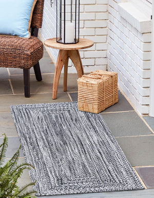 Washable Black and White 2' x 6' 1 Eco Verse Indoor Outdoor Washable Runner Area Rug Easy to Clean Stain Resistant & Durable Weather Resistant for Patio, Deck, Terrace, Balcony, Porch 100% PET Polyester (Recycled Plastic Bottles) for Sale at Rug Engine