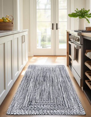 Washable Black and White 2' 7 x 10' Eco Verse Indoor Outdoor Washable Runner Area Rug Easy to Clean Stain Resistant & Durable Weather Resistant for Patio, Deck, Terrace, Balcony, Porch 100% PET Polyester (Recycled Plastic Bottles) for Sale at Rug Engine