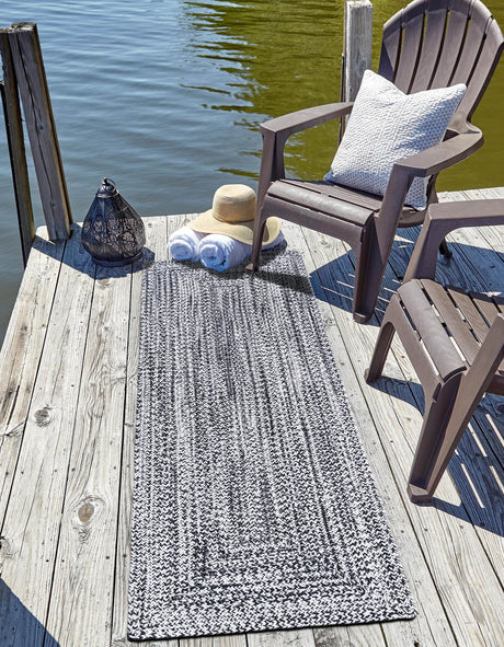 Washable Black and White 2' x 6' 1 Eco Verse Indoor Outdoor Washable Runner Area Rug Easy to Clean Stain Resistant & Durable Weather Resistant for Patio, Deck, Terrace, Balcony, Porch 100% PET Polyester (Recycled Plastic Bottles) for Sale at Rug Engine