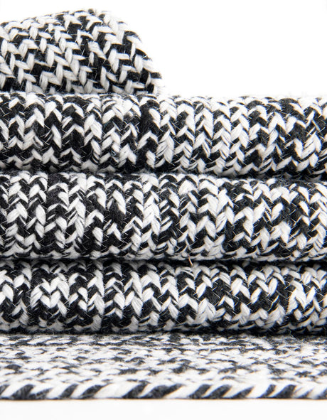 Washable Black and White 2' x 6' 1 Eco Verse Indoor Outdoor Washable Runner Area Rug Easy to Clean Stain Resistant & Durable Weather Resistant for Patio, Deck, Terrace, Balcony, Porch 100% PET Polyester (Recycled Plastic Bottles) for Sale at Rug Engine