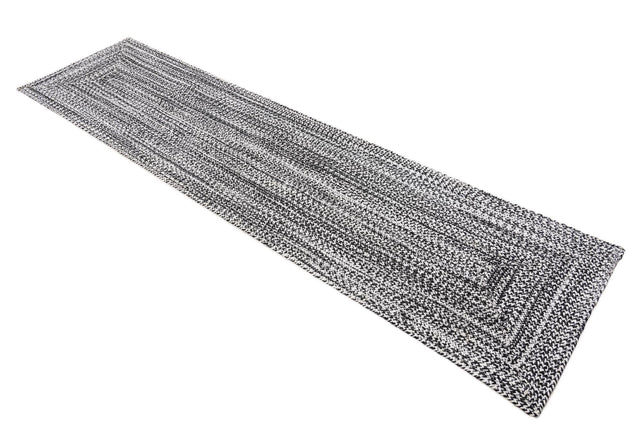Washable Black and White 2' x 8' Eco Verse Indoor Outdoor Washable Runner Area Rug Easy to Clean Stain Resistant & Durable Weather Resistant for Patio, Deck, Terrace, Balcony, Porch 100% PET Polyester (Recycled Plastic Bottles) for Sale at Rug Engine