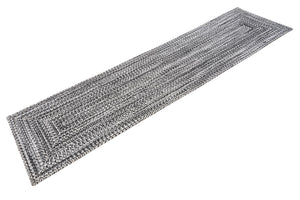 Washable Black and White 2' x 8' Eco Verse Indoor Outdoor Washable Runner Area Rug Easy to Clean Stain Resistant & Durable Weather Resistant for Patio, Deck, Terrace, Balcony, Porch 100% PET Polyester (Recycled Plastic Bottles) for Sale at Rug Engine