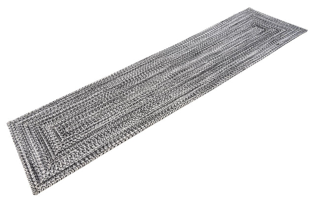 Washable Black and White 2' x 8' Eco Verse Indoor Outdoor Washable Runner Area Rug Easy to Clean Stain Resistant & Durable Weather Resistant for Patio, Deck, Terrace, Balcony, Porch 100% PET Polyester (Recycled Plastic Bottles) for Sale at Rug Engine