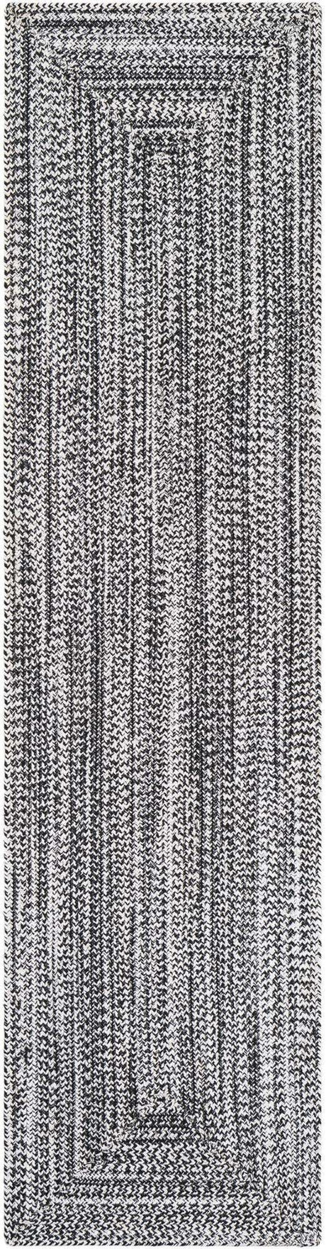 Washable Black and White 2' x 8' Eco Verse Indoor Outdoor Washable Runner Area Rug Easy to Clean Stain Resistant & Durable Weather Resistant for Patio, Deck, Terrace, Balcony, Porch 100% PET Polyester (Recycled Plastic Bottles) for Sale at Rug Engine