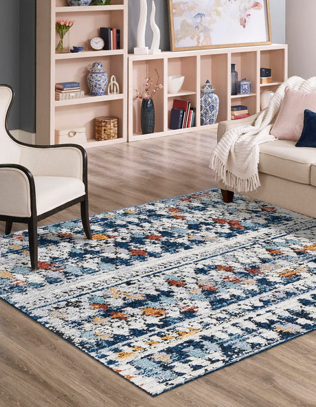 Multicolor 8' x 8' Morocco Square Rug