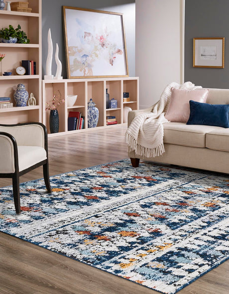 Multicolor 7' 10 x 7' 10 Morocco Square Area Rug 100% Polyester Traditional Classic Carpet for Moroccan Inspired Interior Design Home Decor for Sale at Rug Engine