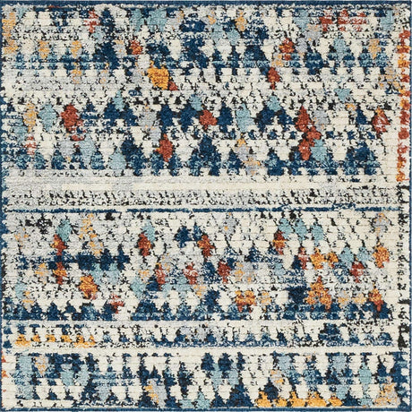 Multicolor 8' x 8' Morocco Square Rug