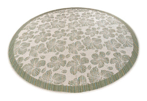 Ivory and Beige 10' x 10' Baja Outdoor Round Area Rug Weather Resistant for Patio, Deck, Terrace, Balcony, Porch 100% Polypropylene Modern Outside Decor for Sale at Rug Engine