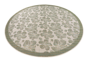 Ivory and Beige 10' x 10' Baja Outdoor Round Area Rug Weather Resistant for Patio, Deck, Terrace, Balcony, Porch 100% Polypropylene Modern Outside Decor for Sale at Rug Engine