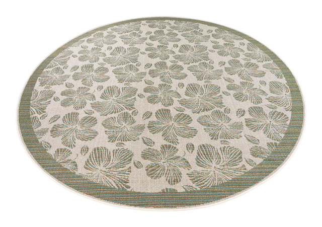 Ivory and Beige 10' x 10' Baja Outdoor Round Area Rug Weather Resistant for Patio, Deck, Terrace, Balcony, Porch 100% Polypropylene Modern Outside Decor for Sale at Rug Engine