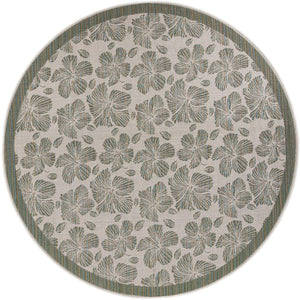 Ivory and Beige 10' x 10' Baja Outdoor Round Area Rug Weather Resistant for Patio, Deck, Terrace, Balcony, Porch 100% Polypropylene Modern Outside Decor for Sale at Rug Engine