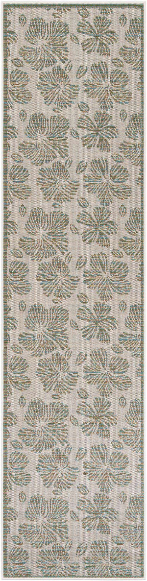 Ivory and Beige 2' 7 x 10' Baja Outdoor Runner Area Rug Weather Resistant for Patio, Deck, Terrace, Balcony, Porch 100% Polypropylene Modern Outside Decor for Sale at Rug Engine