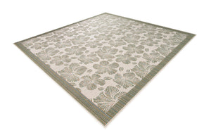 Ivory and Beige 10' x 10' Baja Outdoor Square Area Rug Weather Resistant for Patio, Deck, Terrace, Balcony, Porch 100% Polypropylene Modern Outside Decor for Sale at Rug Engine