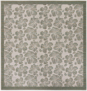 Ivory and Beige 10' x 10' Baja Outdoor Square Area Rug Weather Resistant for Patio, Deck, Terrace, Balcony, Porch 100% Polypropylene Modern Outside Decor for Sale at Rug Engine