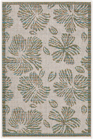 Ivory and Beige 2' x 3' 1 Baja Outdoor Rectangle Area Rug Weather Resistant for Patio, Deck, Terrace, Balcony, Porch 100% Polypropylene Modern Outside Decor for Sale at Rug Engine