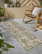 Ivory and Beige 2' x 5' 1 Baja Outdoor Runner Area Rug Weather Resistant for Patio, Deck, Terrace, Balcony, Porch 100% Polypropylene Modern Outside Decor for Sale at Rug Engine
