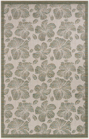 Ivory and Beige 6' 1 x 9' Baja Outdoor Rectangle Area Rug Weather Resistant for Patio, Deck, Terrace, Balcony, Porch 100% Polypropylene Modern Outside Decor for Sale at Rug Engine