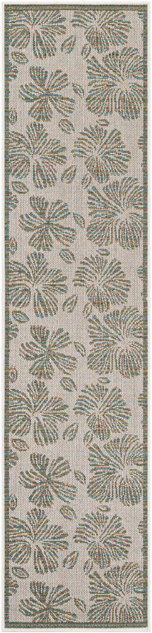 Ivory and Beige 2' x 8' Baja Outdoor Runner Area Rug Weather Resistant for Patio, Deck, Terrace, Balcony, Porch 100% Polypropylene Modern Outside Decor for Sale at Rug Engine