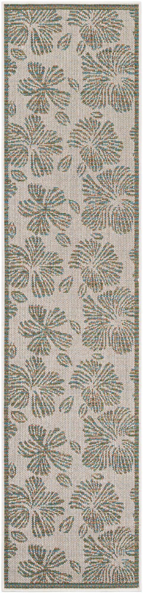Ivory and Beige 2' x 8' Baja Outdoor Runner Area Rug Weather Resistant for Patio, Deck, Terrace, Balcony, Porch 100% Polypropylene Modern Outside Decor for Sale at Rug Engine