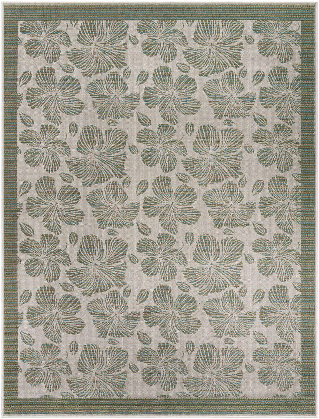 Ivory and Beige 7' 10 x 10' Baja Outdoor Rectangle Area Rug Weather Resistant for Patio, Deck, Terrace, Balcony, Porch 100% Polypropylene Modern Outside Decor for Sale at Rug Engine
