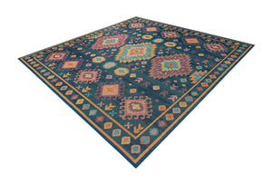 Navy Blue 10' x 10' Baja Outdoor Square Area Rug Weather Resistant for Patio, Deck, Terrace, Balcony, Porch 100% Polypropylene Modern Outside Decor for Sale at Rug Engine