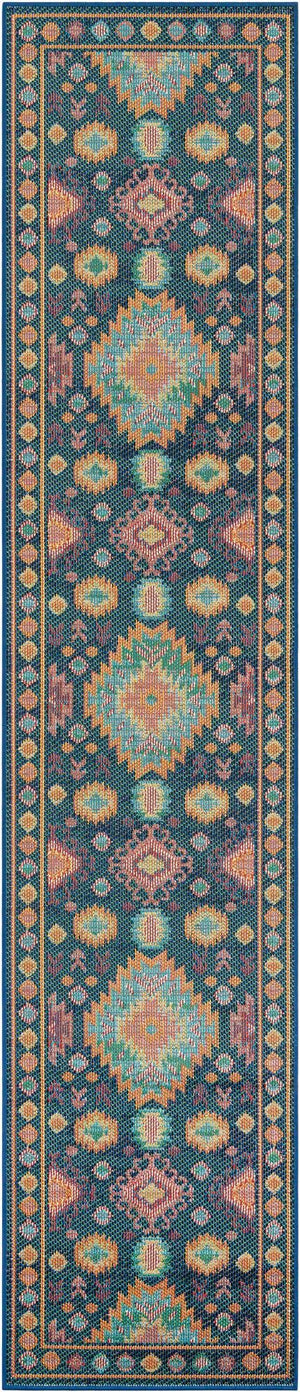 Navy Blue 2' 7 x 12' Baja Outdoor Runner Area Rug Weather Resistant for Patio, Deck, Terrace, Balcony, Porch 100% Polypropylene Modern Outside Decor for Sale at Rug Engine