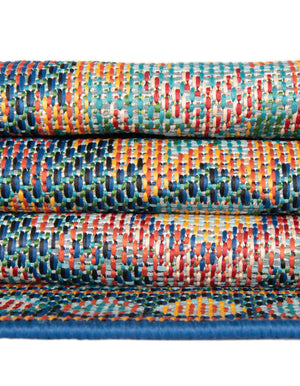 Navy Blue 2' 7 x 10' Baja Outdoor Runner Area Rug Weather Resistant for Patio, Deck, Terrace, Balcony, Porch 100% Polypropylene Modern Outside Decor for Sale at Rug Engine