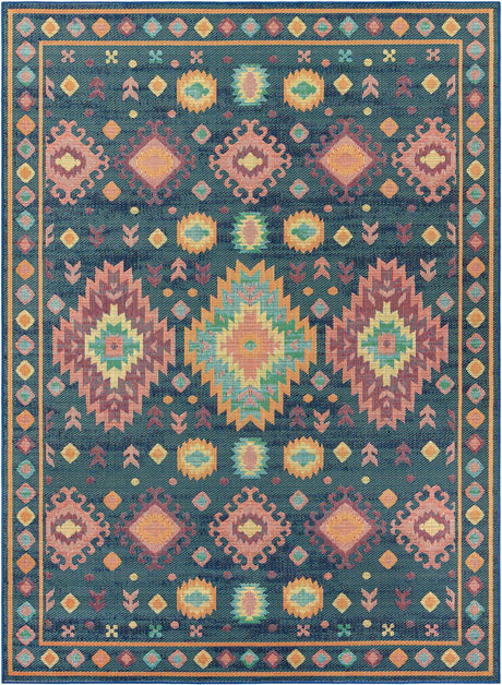 Navy Blue 9' x 12' Baja Outdoor Rectangle Rug
