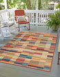 Multicolor 7' 10 x 10' Baja Outdoor Rectangle Area Rug Weather Resistant for Patio, Deck, Terrace, Balcony, Porch 100% Polypropylene Modern Outside Decor for Sale at Rug Engine