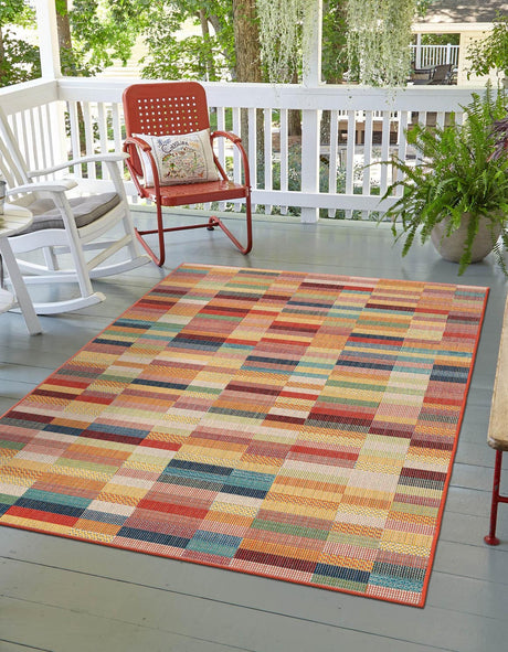 Multicolor 4' 1 x 6' 1 Baja Outdoor Rectangle Rug