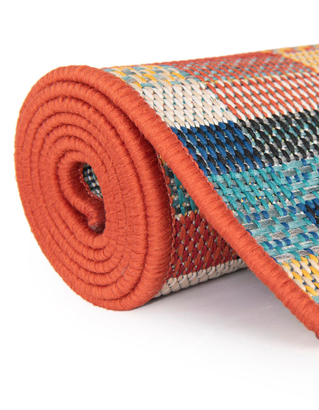 Multicolor 2' x 8' Baja Outdoor Runner Area Rug Weather Resistant for Patio, Deck, Terrace, Balcony, Porch 100% Polypropylene Modern Outside Decor for Sale at Rug Engine