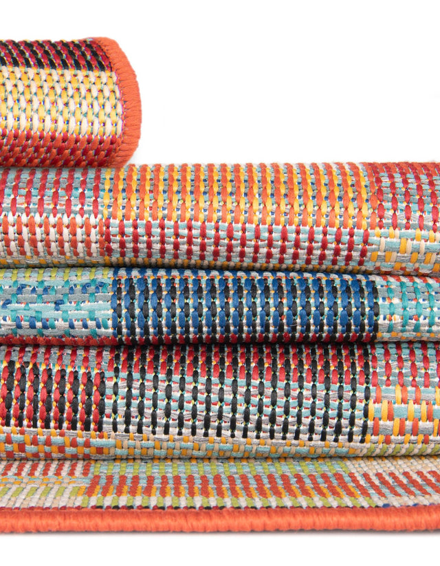 Multicolor 2' x 6' 1 Baja Outdoor Runner Area Rug Weather Resistant for Patio, Deck, Terrace, Balcony, Porch 100% Polypropylene Modern Outside Decor for Sale at Rug Engine