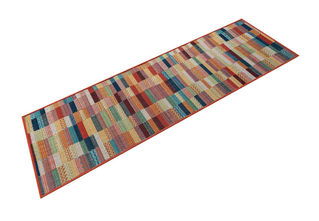 Multicolor 2' x 6' 1 Baja Outdoor Runner Area Rug Weather Resistant for Patio, Deck, Terrace, Balcony, Porch 100% Polypropylene Modern Outside Decor for Sale at Rug Engine