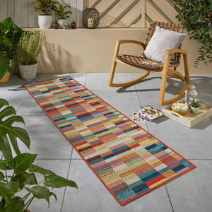 Multicolor 2' x 6' 1 Baja Outdoor Runner Area Rug Weather Resistant for Patio, Deck, Terrace, Balcony, Porch 100% Polypropylene Modern Outside Decor for Sale at Rug Engine