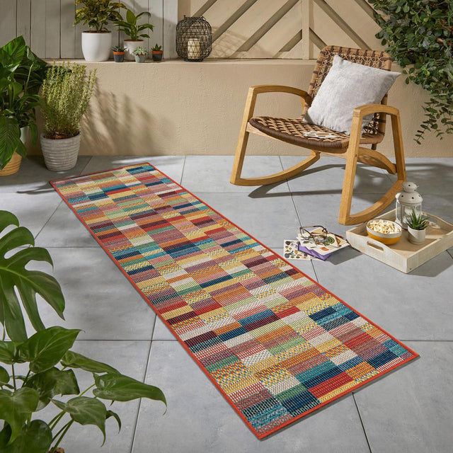 Multicolor 2' x 6' 1 Baja Outdoor Runner Area Rug Weather Resistant for Patio, Deck, Terrace, Balcony, Porch 100% Polypropylene Modern Outside Decor for Sale at Rug Engine