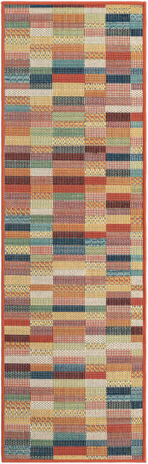 Multicolor 2' x 6' 1 Baja Outdoor Runner Area Rug Weather Resistant for Patio, Deck, Terrace, Balcony, Porch 100% Polypropylene Modern Outside Decor for Sale at Rug Engine