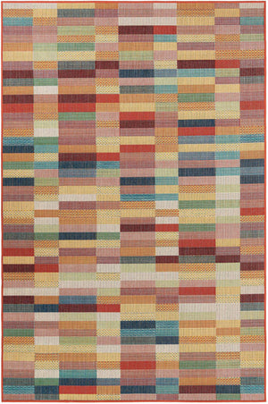 Multicolor 6' 1 x 9' Baja Outdoor Rectangle Area Rug Weather Resistant for Patio, Deck, Terrace, Balcony, Porch 100% Polypropylene Modern Outside Decor for Sale at Rug Engine