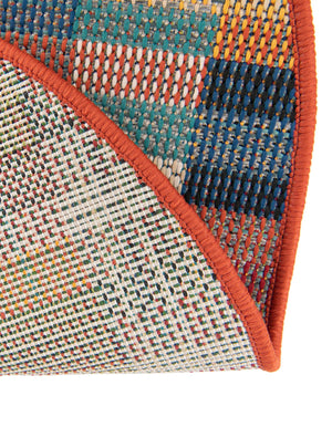 Multicolor 4' 1 x 4' 1 Baja Outdoor Round Area Rug Weather Resistant for Patio, Deck, Terrace, Balcony, Porch 100% Polypropylene Modern Outside Decor for Sale at Rug Engine