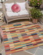 Multicolor 10' x 10' Baja Outdoor Square Area Rug Weather Resistant for Patio, Deck, Terrace, Balcony, Porch 100% Polypropylene Modern Outside Decor for Sale at Rug Engine